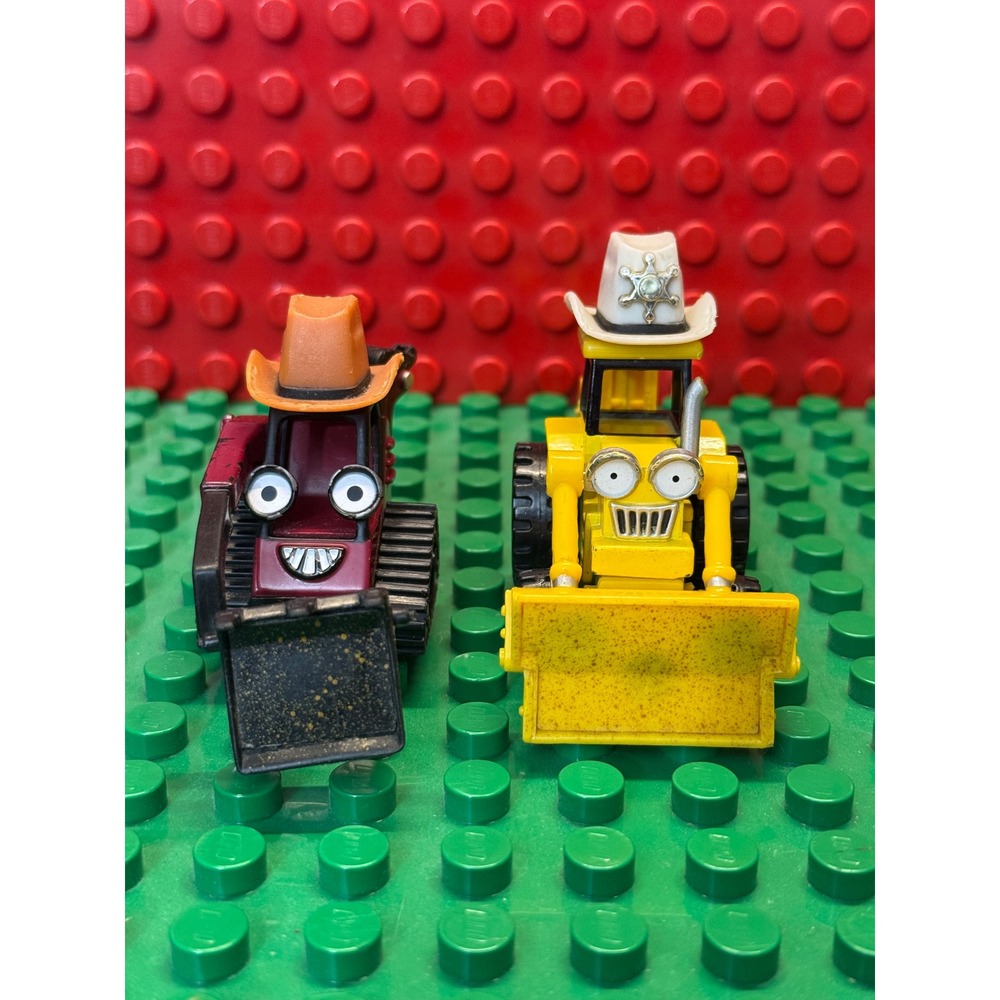 Bob the Builder Diecast Scoop and Scrambler Cowboy Hat Toy Vehicles Lot of 2